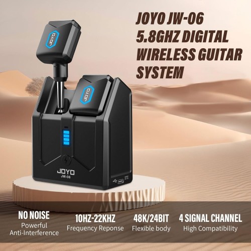 JOYO JW-06 Wireless Guitar System 5.8GHz with Portable Charging Storage Box